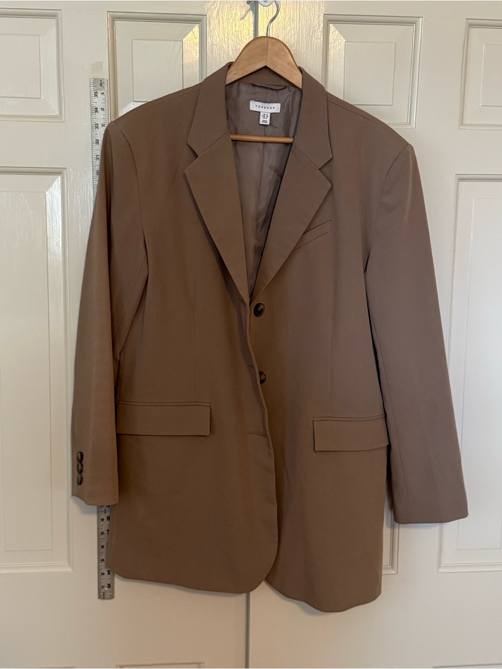 Topshop Men's Tan Single-Breasted Blazer